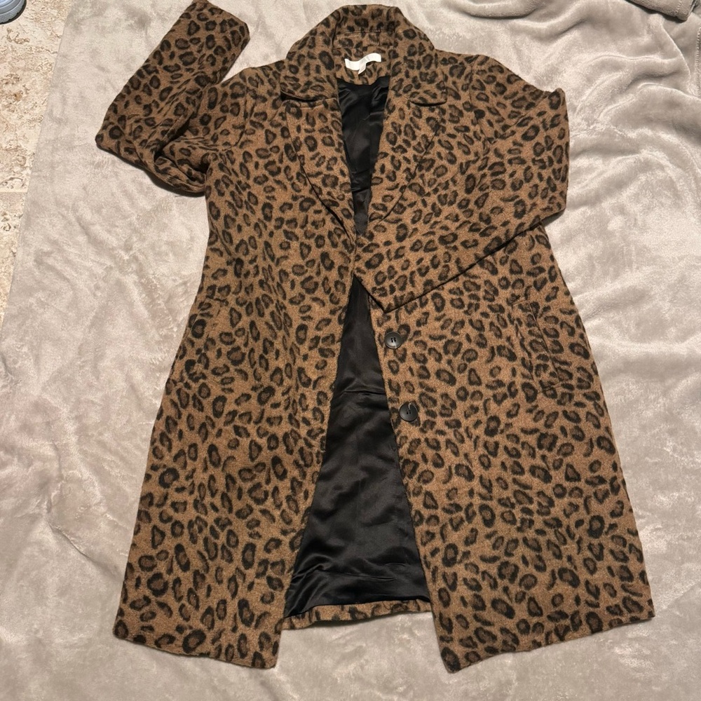 Adyson Parker Leopard print linned jacket in size Small.